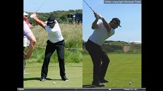 Jon Rahm golf swing  Long Iron faceon amp downtheline July 2017 [upl. by Woodhead4]