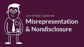 Misrepresentation and Nondisclosure  Contracts  Defenses amp Excuses [upl. by Glantz]