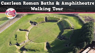 CAERLEON ROMAN BATHS amp AMPHITHEATRE WALES  Walking Tour  Pinned on Places [upl. by Poll]