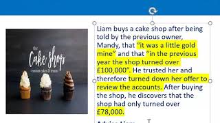 How to apply misrepresentation Liam cupcake scenario [upl. by Drus]