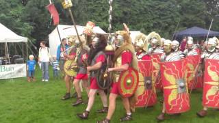 Roman Reenactment at the Amphitheatre in Caerleon Marching In [upl. by Elita18]