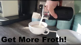 How to Get More Froth from Your Nespresso Coffee Aeroccino  Nespresso tips and help [upl. by Dedie]