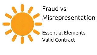 Fraud vs Misrepresentation  Other Essential Elements of a Valid Contract  CA CPT  CS amp CMA [upl. by Nylkcaj879]